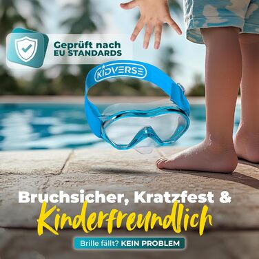 Набір для снорклінгу KIDVERSE для дітей 5-16 років: маска та трубка для плавання - блакитний колір