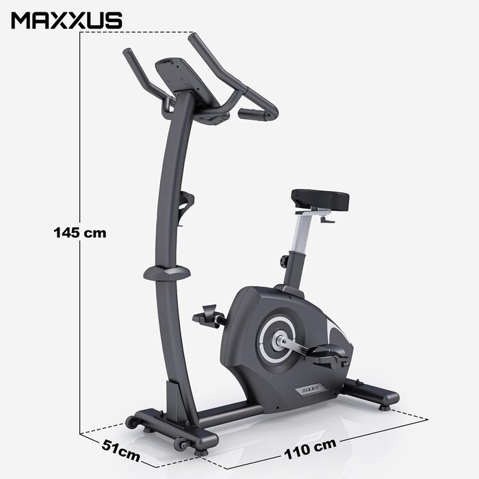 Велотренажер MAXXUS 4.2 з магнітною системою гальмування, 160 кг, 12 програм, 16 рівнів навантаження, 9 кг маховик, LCD-дисплей, Bluetooth, домашній фітнес-велосипед