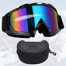 Універсальні захисні окуляри для лиж, сноуборду та мотокроссу (Ski & Motocross Goggles) з чохлом, сумісні з окулярами для зору