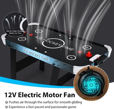 Стіл для хокею на повітрі HOMASIS, складаний, з LED-рахунком, електропривод, 2 шайби та 2 шайби, для дітей та дорослих