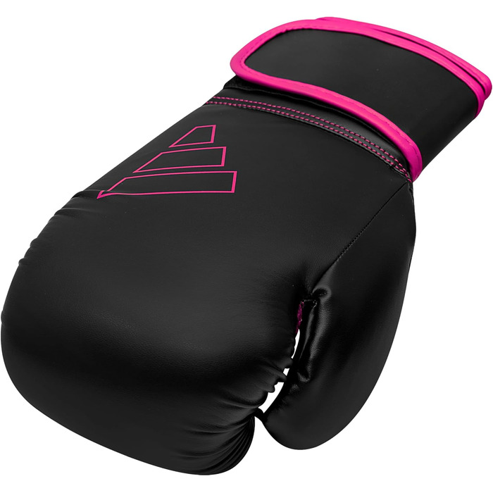 Боксерські рукавички adidas Hybrid 80 для боксу, кікбоксингу, MMA, фітнесу, тренувань, для дітей, чоловіків і жінок, чорні/рожеві, 8 oz