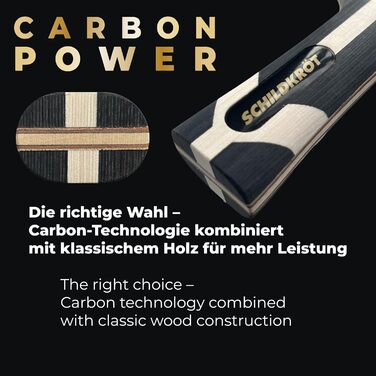 Ракетка для настільного тенісу Schildkröt Carbon Power — атакувальна карбонова ракетка з сертифікованими накладками ITTF для аматорів та професіоналів