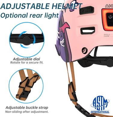 Захисний шолом Skaterhem для скейтборду, електросамокату, BMX (унісекс, регульований, M, рожевий)