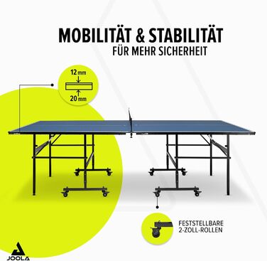Стіл для пінг-понгу JOOLA Inside 13, розкладний, синій, 274 x 152,5 x 76 см, включає сітку