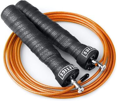 Стрибкове канат Joyletics Springseil Speed Rope Fitness Premium з електронною книгою. Професійні підшипники та регульована довжина. У комплекті: чохол та запасний канат (помаранчевий)