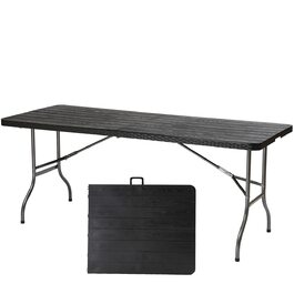 Складний стіл Sekey Buffettisch 181x75,5x73 см, ротанг, сірий - для саду, балкону, тераси, кемпінгу