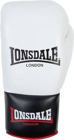 Боксерські рукавички Lonsdale Campton з натуральної шкіри (білий/чорний/червоний, 08 oz R)
