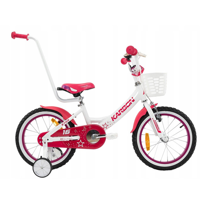 Дитячий алюмінієвий велосипед Karbon Star 16'' білий для дівчинки, 9 кг