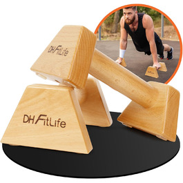 Дерев'яні упори для віджимань DH FitLife, нековзкі паралетси для віджимань, гімнастики та кросфіту, тренування сили, для дому та вулиці