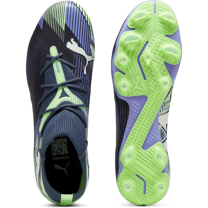 Кросівки футбольні PUMA Future 7 Match Fg/Ag (40 EU, Сірий/Білий/Яблуко)