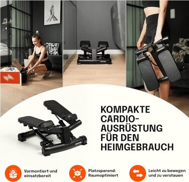 Степпер для дому з еспандерами 120 кг, Twist Mini Stepper з регульованою висотою педалей і гідравлічними циліндрами, тренажер для всього тіла з опором, модель Z2