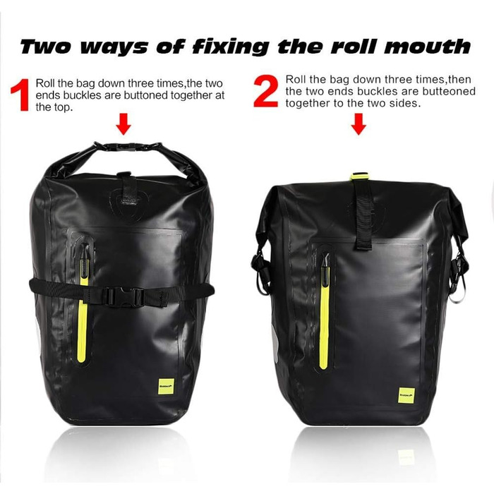 Велосипедна сумка WATERFLY 25L на багажник, водонепроникна, чорна