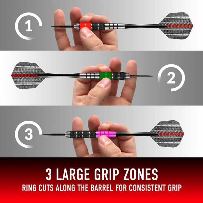 Дарти Harrows Black Jack 24г: професійний набір з металевими наконечниками, Speedline-шафтами, Supergrip-флайтами та кейсом