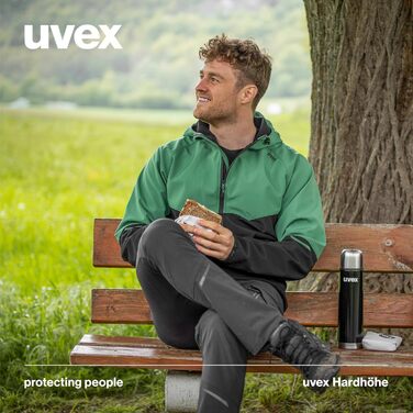 Чоловіча софтшелл куртка uvex Hardhöhe — водовідштовхуюча та дихаюча демісезонна функціональна куртка, темно-зелена, розмір XXL