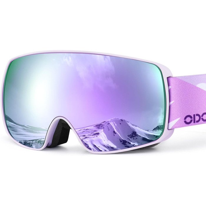 Дитячі гірськолижні маски Odoland, сноуборд маски для хлопчиків та дівчаток, сумісні зі шоломом, дзеркальні, з захистом від УФ та запобіганням запотіванню, для катання на лижах та сноуборді, VLT 20%
