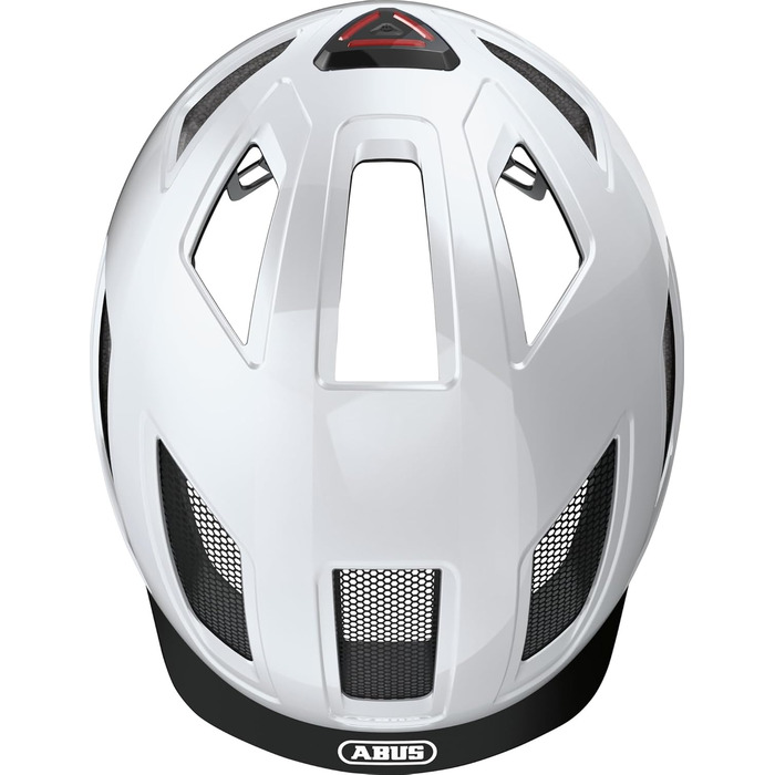 Велосипедний шолом ABUS Hyban 2.0 з LED ліхтарем, білий, ABS, універсальний розмір M (52-58 см), для жінок і чоловіків