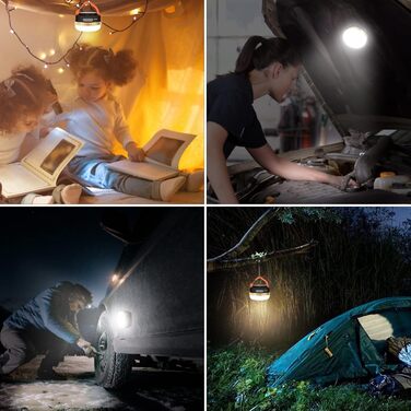 Ліхтар кемпінговий Flintronic LED, 2 шт., USB зарядка, Powerbank 1800mAh, 4 режими, помаранчевий - для походу, риболовлі, аварійного освітлення