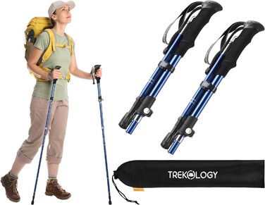 Trekology Trekz SE ультралегкі складані трекінгові палиці для ходьби, розсувні, для жінок, чоловіків і літніх, тростина для кемпінгу та хайкінгу