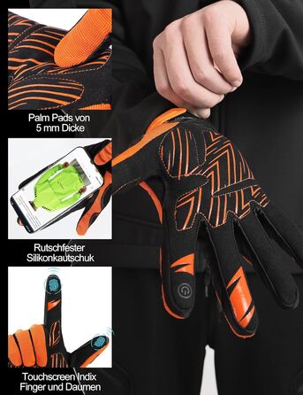 Рукавички INBIKE TB для офроуду: повний захист, підкладки з TPR, SCR-підкладка для гнучкості (Оранжевий, L)