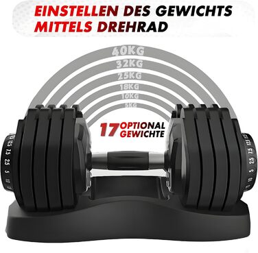 Регульовані гантелі 15 в 1: комплект для силових та домашніх тренувань (24-40 кг)