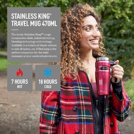 Термос König Travel Mug з нержавіючої сталі - Матовий чорний (470 мл) (Gun Metal)