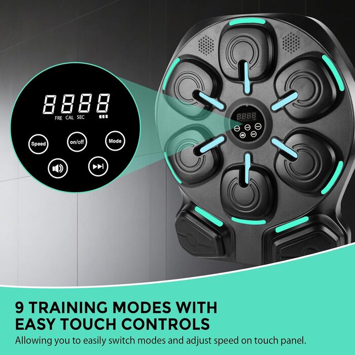 Музичний бокс-машина для фітнесу: 9 режимів, 8 м'яких точок удару, з рукавичками, для дітей та дорослих, монтаж без свердління