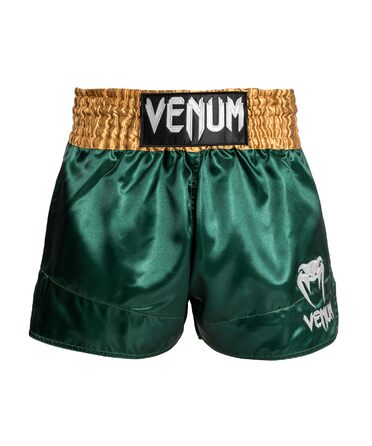 Бойкерські шорти для тайського боксу Venum Classic Muay Thai (Зелений/Золотий/Білий), розмір L Slim