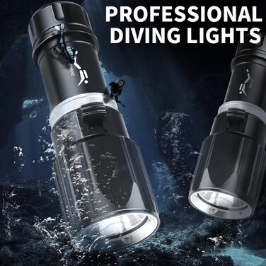 Ліхтар підводний LED WholeFire 6000 люменів, IPX8, 30м, XHP70, перезарядна фара для дайвінгу та глибоководних досліджень