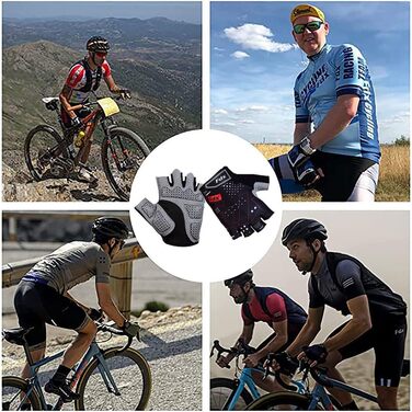 Фархівські велоперчатки FDX напівпальцеві, чорні, XL: дихаючі, з гелевою підкладкою, захист від ударів, для MTB та шосе