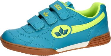 Дитячі кросівки для залу Lico Bernie V Unisex, Petrol Lemon, розмір 32 EU, на липучках