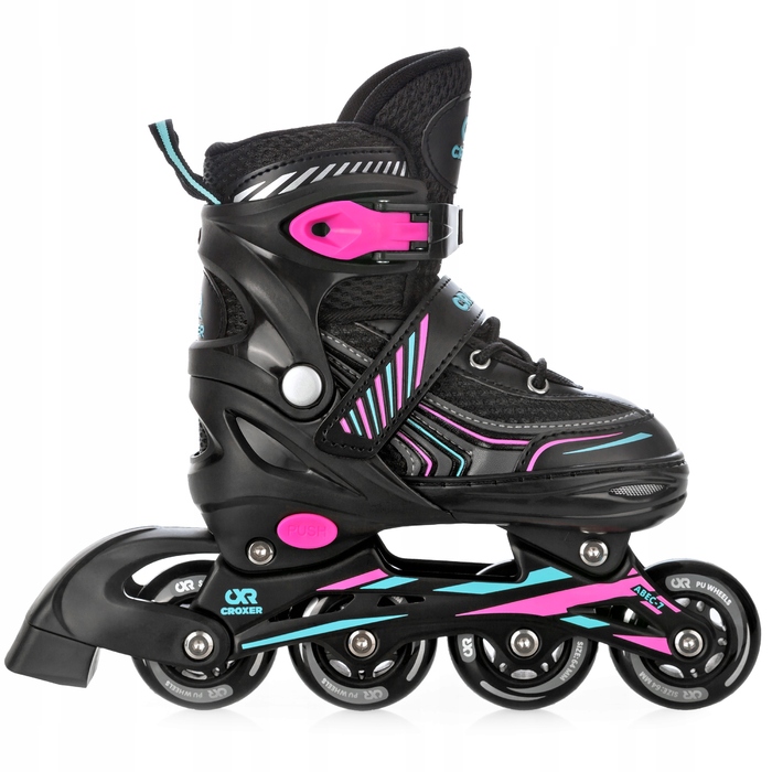 Регульовані ролики Croxer Optima Mint/Pink, розмір 39-42, каучукові колеса, підшипники ABEC7