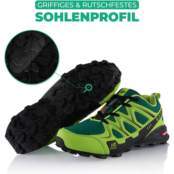 Трекінгові черевики для жінок та чоловіків, трекінгові та бігові черевики, дихаючі, 36 EU, зелені