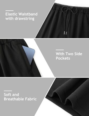 Чоловічі спортивні шорти Soer Activewear з кишенями та блискавкою, бавовняні шорти для бігу та відпочинку, чорні (XL)