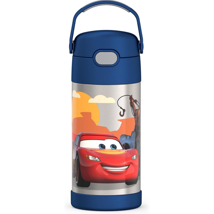 Дитяча термобутилка THERMOS FUNTAINER 355 мл з трубочкою, нержавіюча сталь, Cars