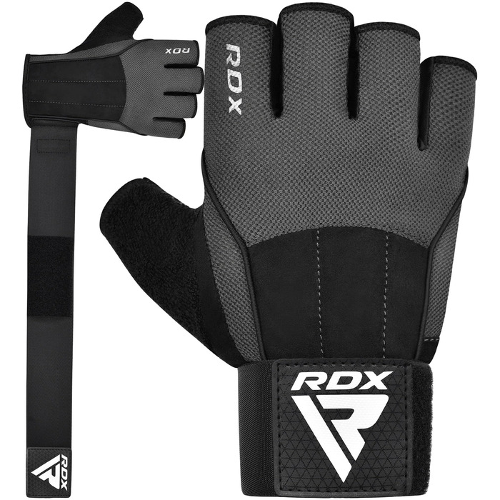 Рукавички для фітнесу RDX Fitness з підтримкою зап'ястя, 3 стабілізатори, 38 см, антиковзкий захист долонь, для тренажерного залу, важкої атлетики, пауерліфтингу, чоловічі/жіночі