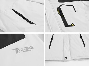 Чоловіча куртка YSENTO для сноубордингу та лижного спорту: тепла, водонепроникна, з відстібаною капюшоном (M, білий)