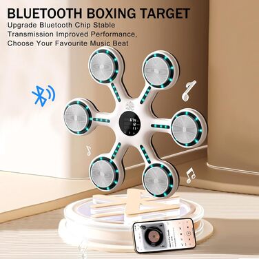 Електронна музична бокс-машина Fisca з рукавицями, настінна, Bluetooth, для тренувань удома