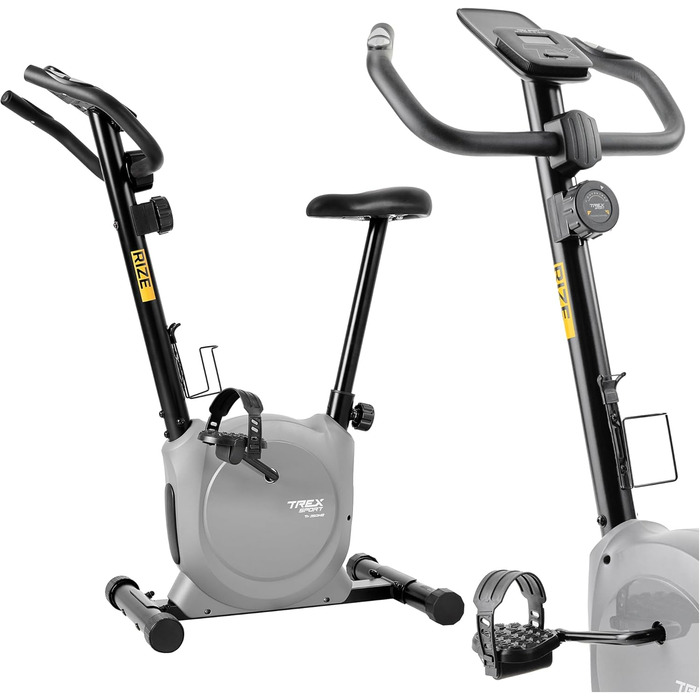 Велотренажер TREX SPORT TX-350MB RIZE, магнітна система, 10 рівнів опору, пульсометри, 5 положень сидіння, до 120 кг, сірий