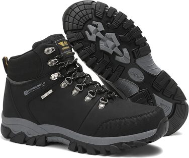 ARRIGO BELLO Зимові черевики для чоловіків: зимові чоботи, чоботи від снігу, утеплені, робочі черевики, для роботи та походів, розмір 41-46, G1, чорний, 43 EU