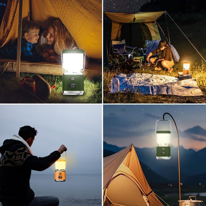 Ліхтар кемпінговий LED Flintronic Mini з акумулятором 3000mAh, складним гаком, 4 режими, димер, зелений