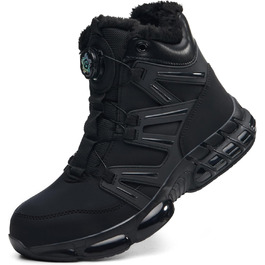 Зимові захисні чоботи,  водонепроникні для чоловіків та жінок. Робочі черевики з повітряною подушкою, сталевим підноском, утеплені, розміри 36-47 EU, чорний.