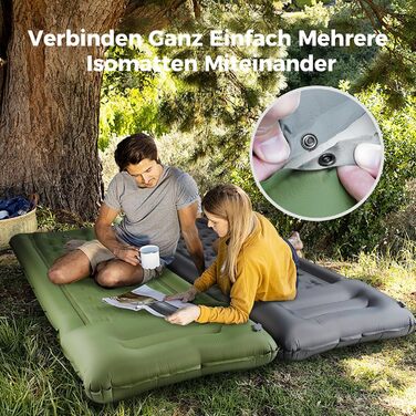 Каремат туристичний самонадувний Ciskotu, 12 см, з насосом, Ultraleicht, зелений