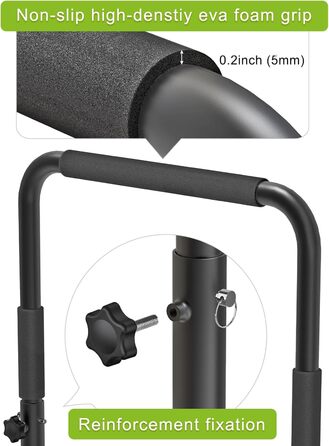 SELEWARE Dip-Bar Solide: Регульована турнік для дому, фітнес, калістеніка, силові тренування. Чорний турнік для віджимань та зворотних віджимань (1 шт.)