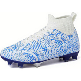 Дитячі футбольні бутси для хлопчиків та дівчаток, розмір 37 EU, білий та синій