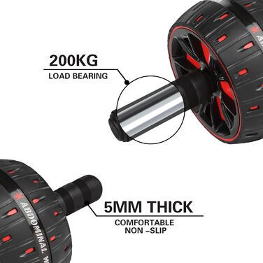 Ролер для пресу YIFMOO з килимком для колін, комплект: ролик для пресу, тренажер для пресу, підходить для початківців та професіоналів, неслизьке обладнання для тренування пресу вдома, фітнес-обладнання