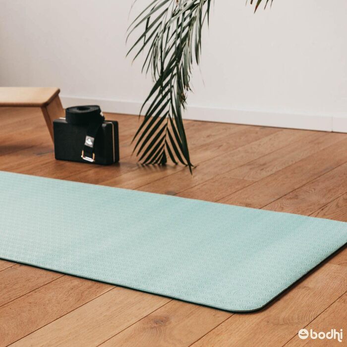 Килимок для йоги Bodhi Lotus Pro | Нековзкий | Для фітнесу, гімнастики, пілатесу та йоги | Антиковзкий | Гіпоалергенний, темно-зелений/зелений