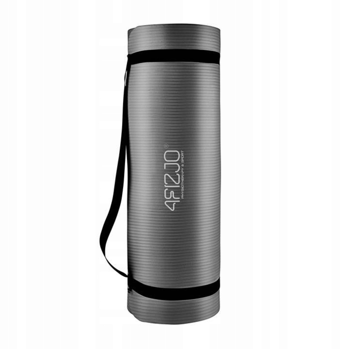 Килимок для фітнесу 4FIZJO 180 см x 60 см, чорний