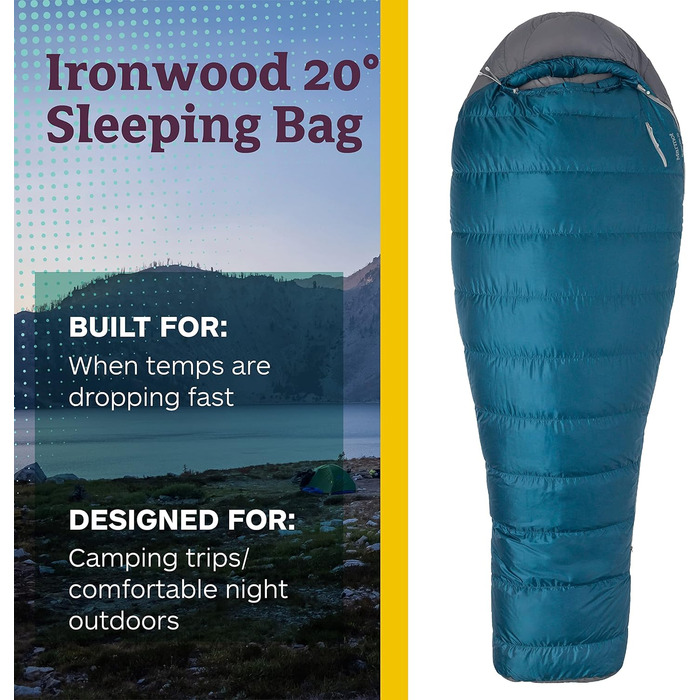 Спальний мішок Marmot Ironwood, 20°C, легкий, Denim/Steel Onyx