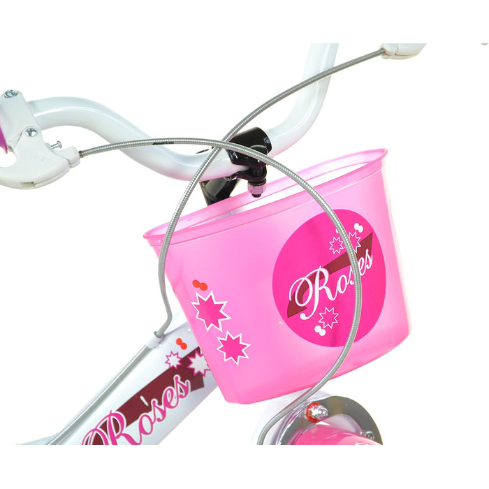 Дівчачий велосипед SCH Roses, 14 дюймів (4-6 років) / 16 дюймів (5-7 років), білий