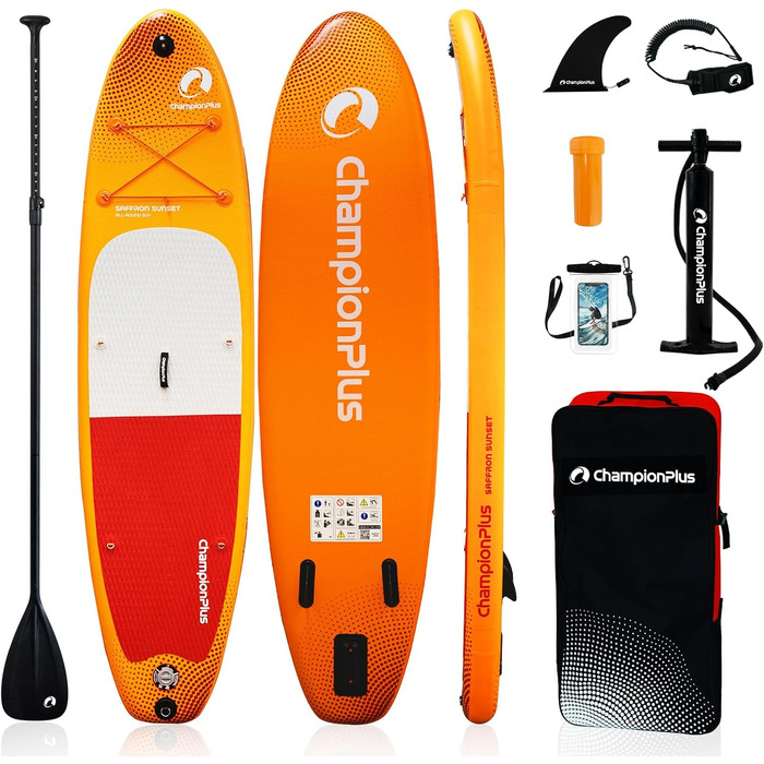 Надувний SUP Борд Championplus – Комплект для Паддлбордингу (жовтий)
